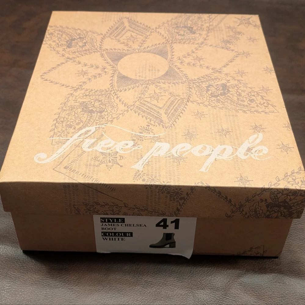 Free People Boots James Chelsea Bone/White Leather Womens EU 41 US 10.5 Platform - Picture 10 of 12